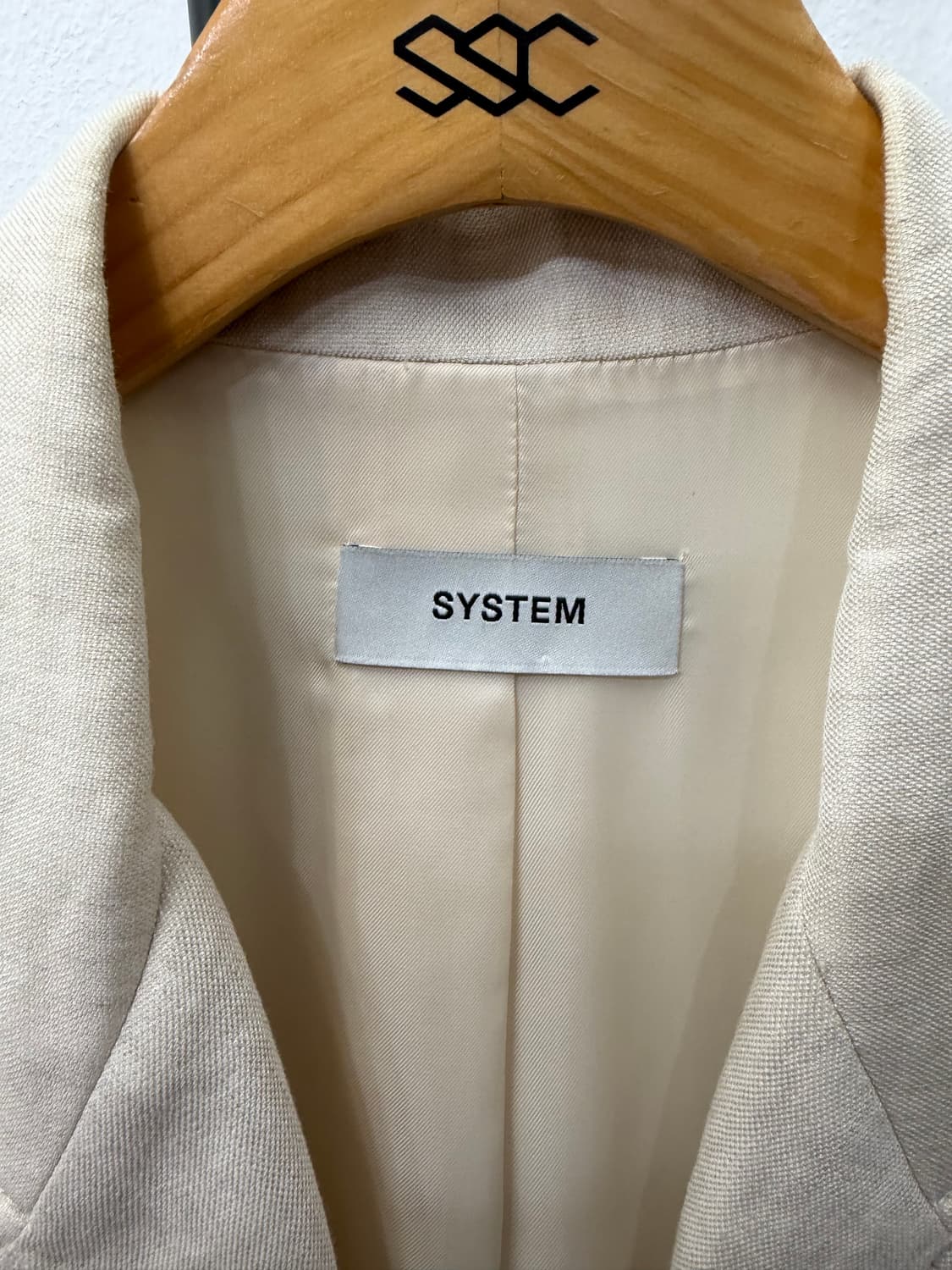 정품) 시스템 한섬 23ss  오버사이즈 린넨 블레이저 자켓 88 상품이미지7