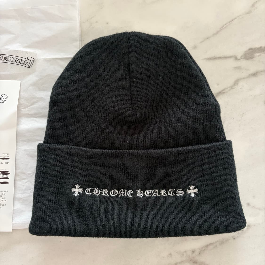 레어) 크롬하츠 Ch 로고 레터링 양면 워치 캡 비니 OS 상품이미지4