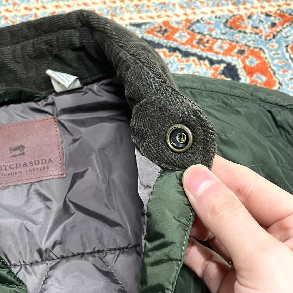 스카치앤소다 다크카키 브라운카라 퀼팅자켓 여성L 상품이미지4