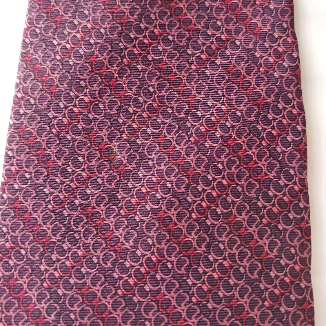 란셀 실크 퍼플 패턴 넥타이 9.6cm A등급 A19824 상품이미지7