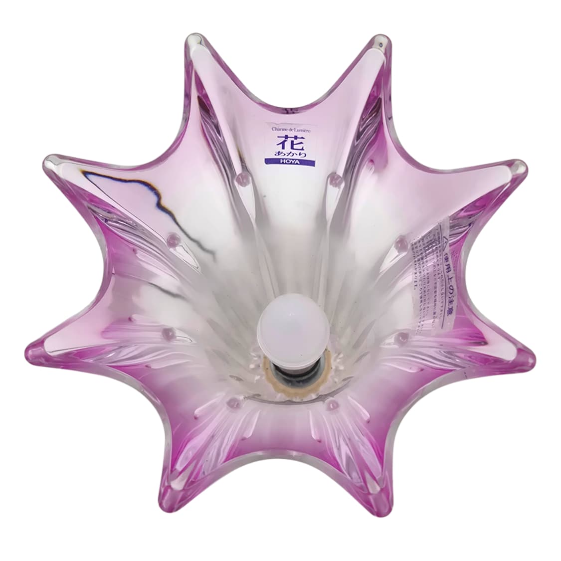 90s 호야 크리스탈 불투명 핑크 꽃병 램프 상품이미지6