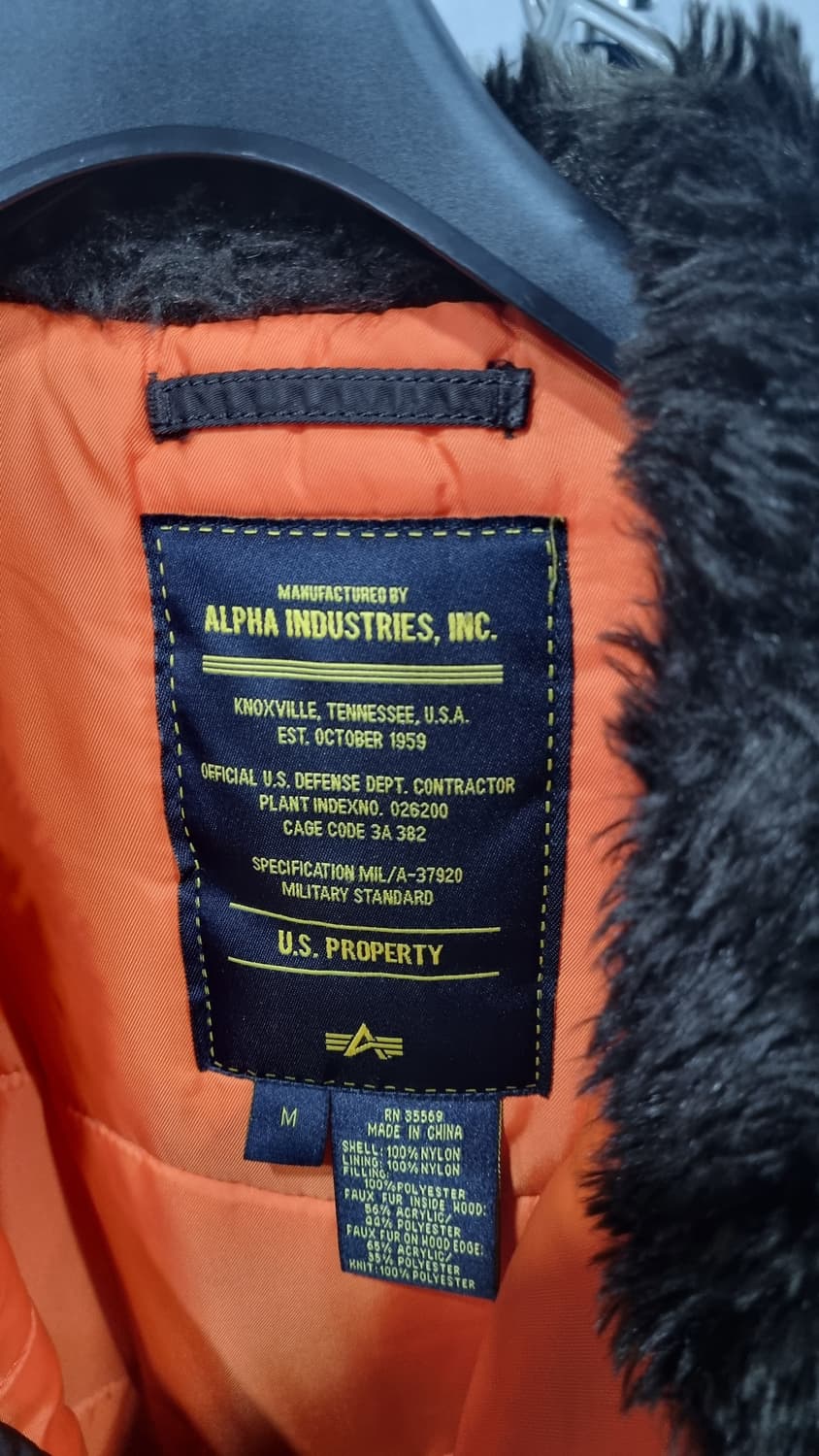 알파인더스트리 N3B 개파카 100~105 상태A급 상품이미지2