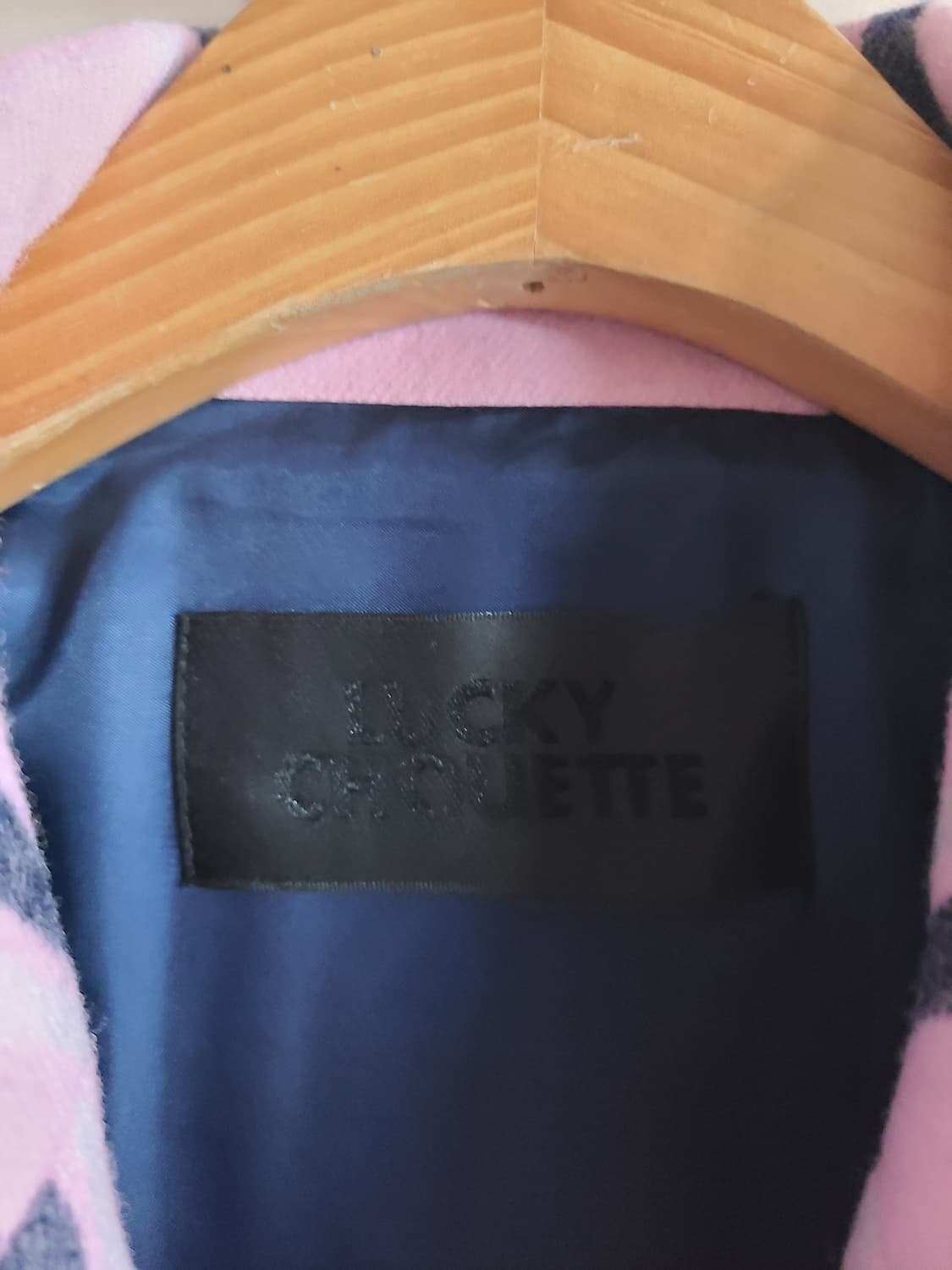 럭키슈에뜨 핑크 체크 코트(프리) 상품이미지2