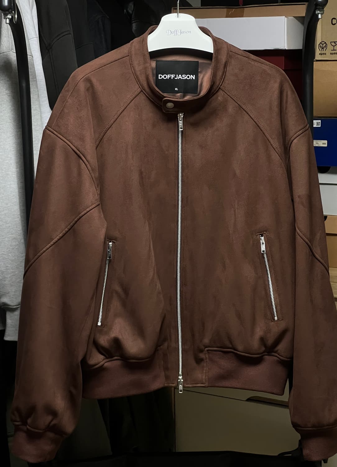 도프제이슨 패널드 스포티 레더 자켓 모카  상품이미지2