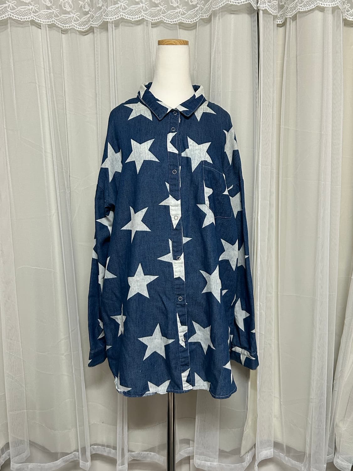 별패턴 빈티지 오버핏 셔츠 상품이미지1