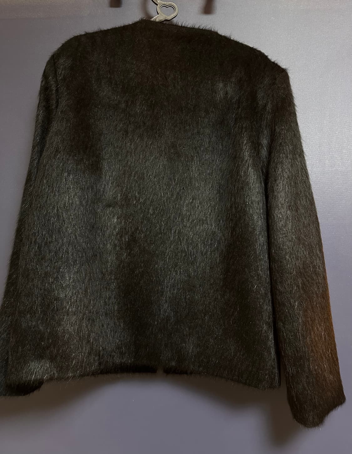 블랙 모헤어 노카라 자켓 상품이미지4