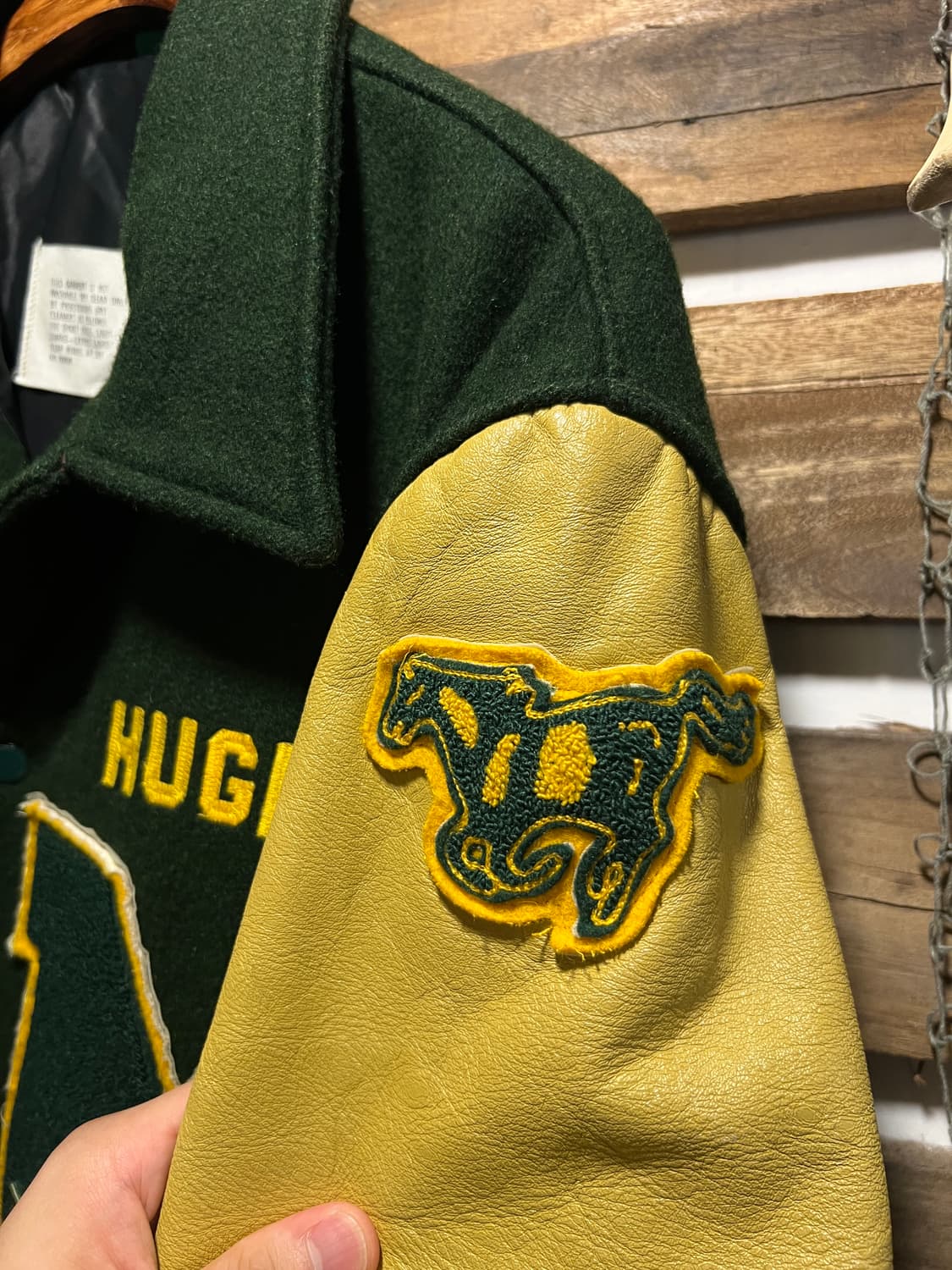 [L]Made in USA HUGHIE M 그린 바시티 자켓 상품이미지6