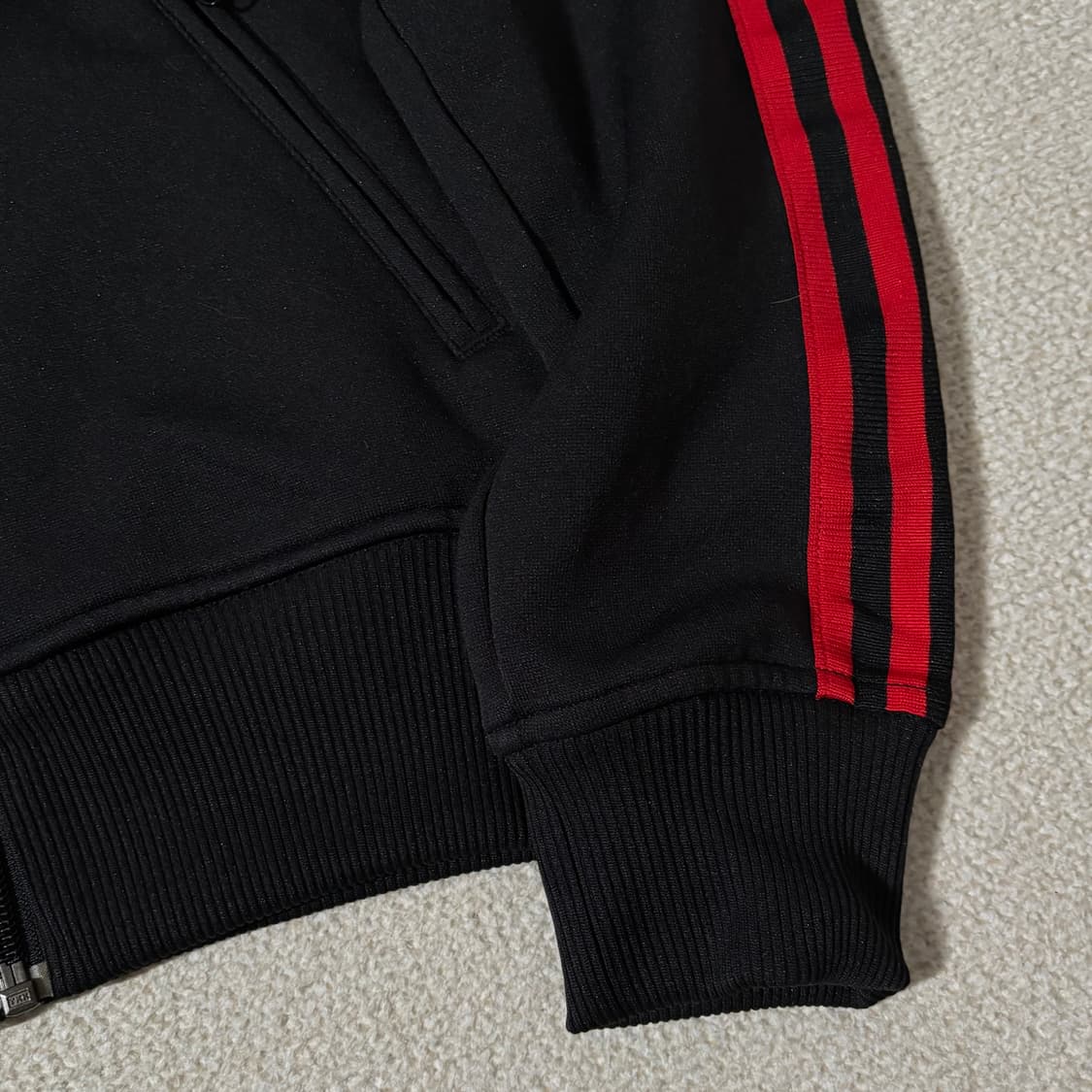 아디다스 올드스쿨 빅로고 검빨 후드 플락 트랙탑 져지 상품이미지3