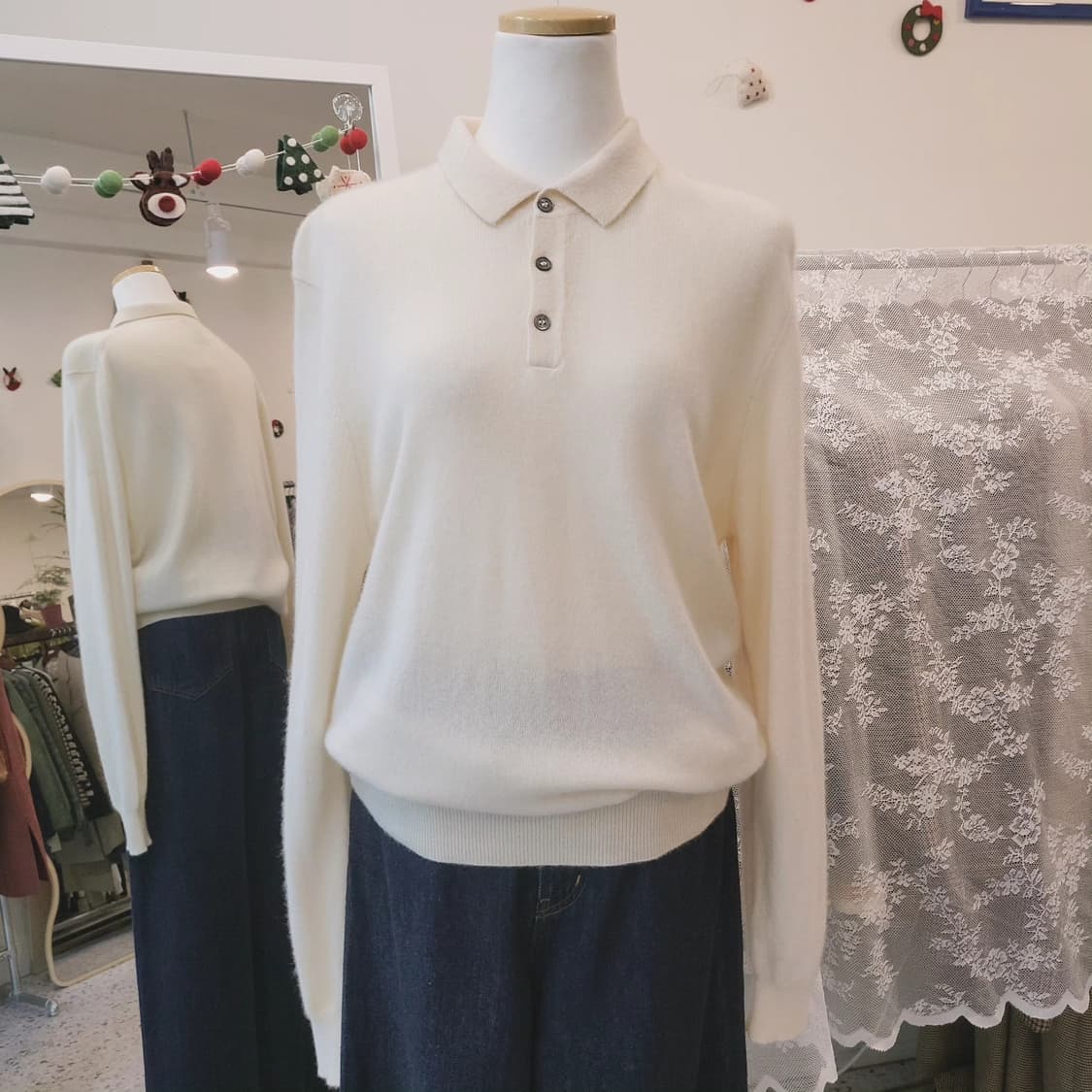 Zara 캐시미어 100 카라 니트 L🧵 상품이미지1