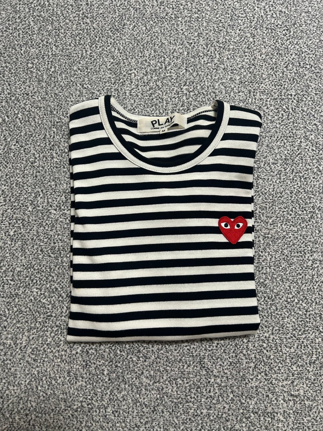 꼼데가르송 여성용 보더티셔츠 (레드와펜) 상품이미지1