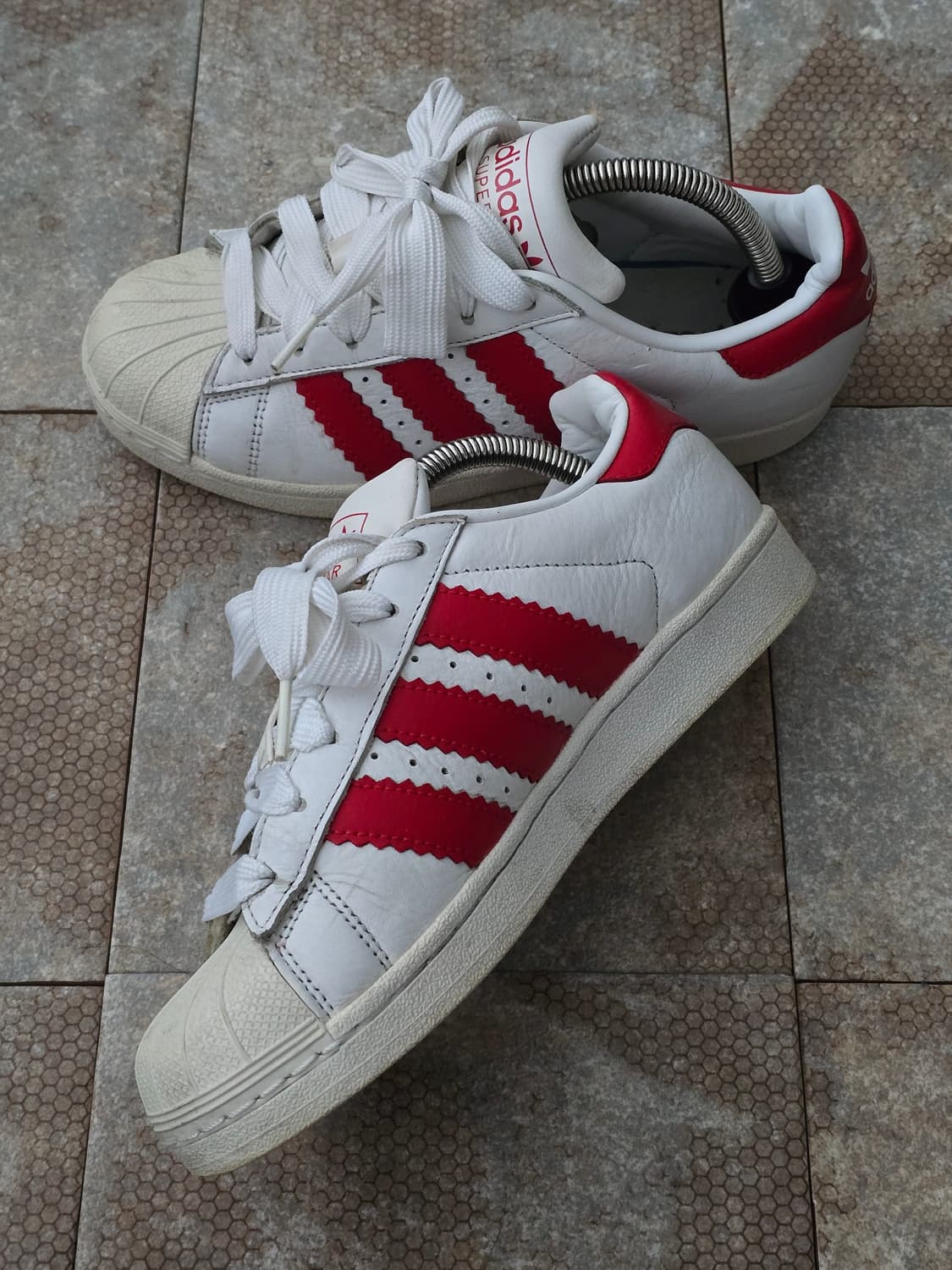 (225)아디다스 슈퍼스타 화이트 스칼렛 상품이미지6