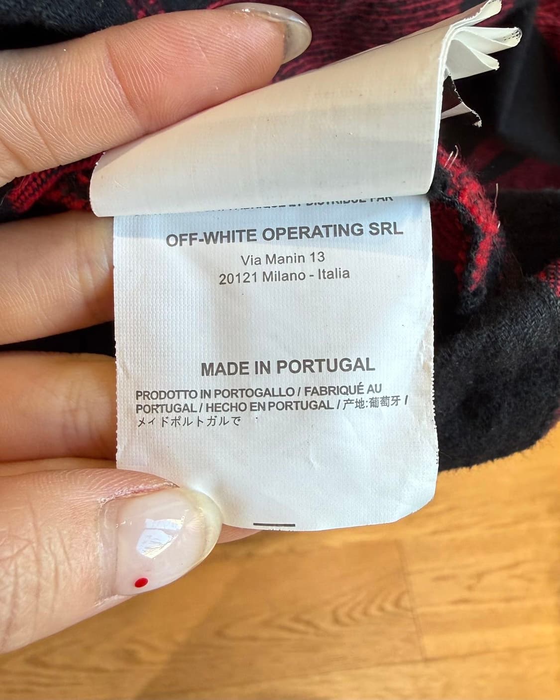 오프화이트 레드 체크 스텐실 플란넬 셔츠 상품이미지10