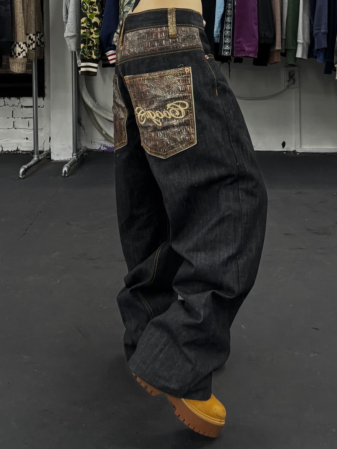 쿠지 올드스쿨 뱀피 데님팬츠 상품이미지2