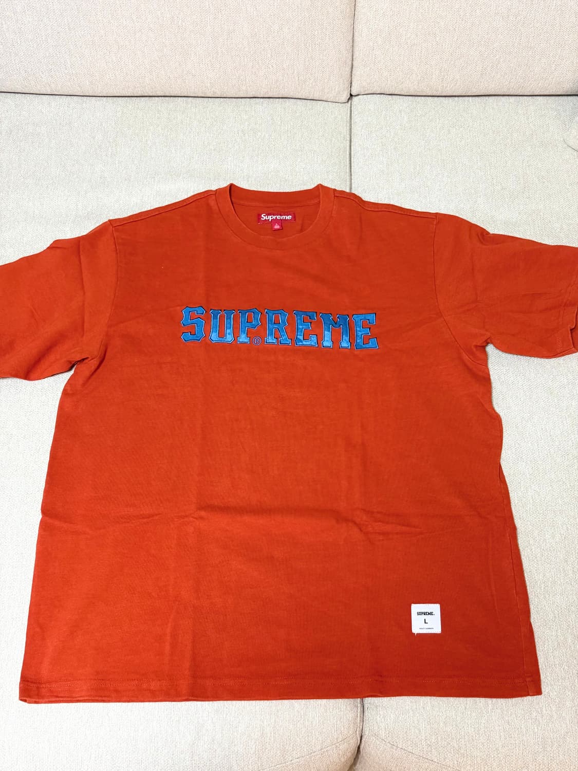 슈프림 트윌 아플리케 숏슬리브 탑 블랙 상품이미지2