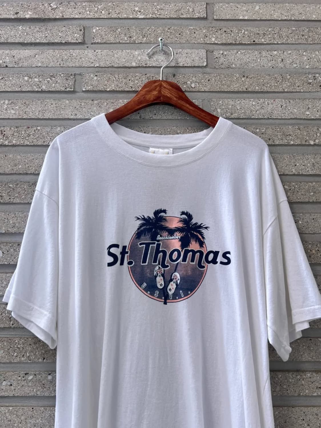 [2XL]USA 빈티지 St. Thomas 프린팅 티셔츠 상품이미지1