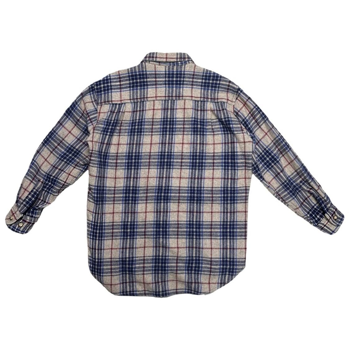 BUDWEISER 폴란넬 체크 셔츠 베이지 네이비 L 상품이미지7