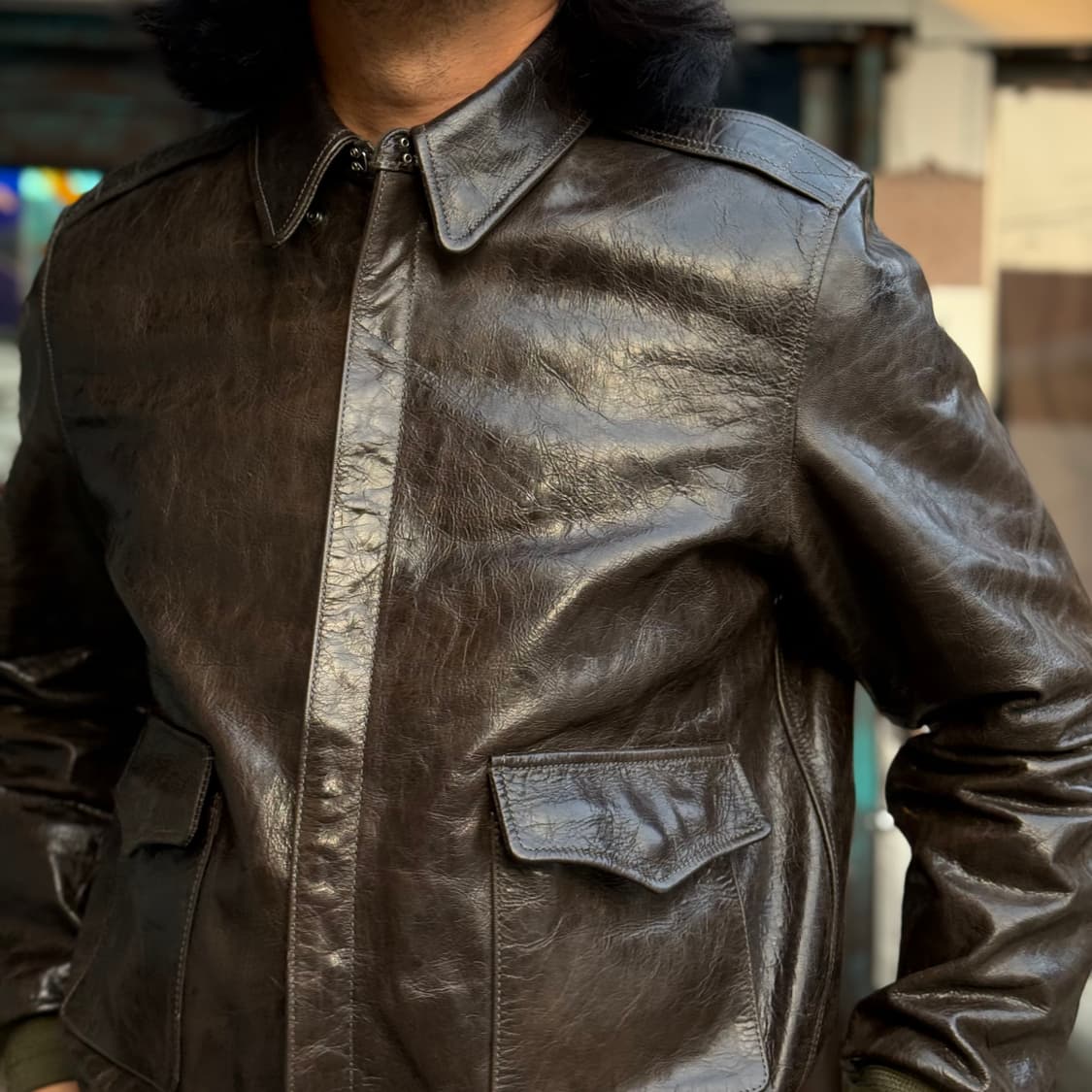 Halei Leather Type A-2 러프웨어23380 레더자켓 XL 상품이미지8