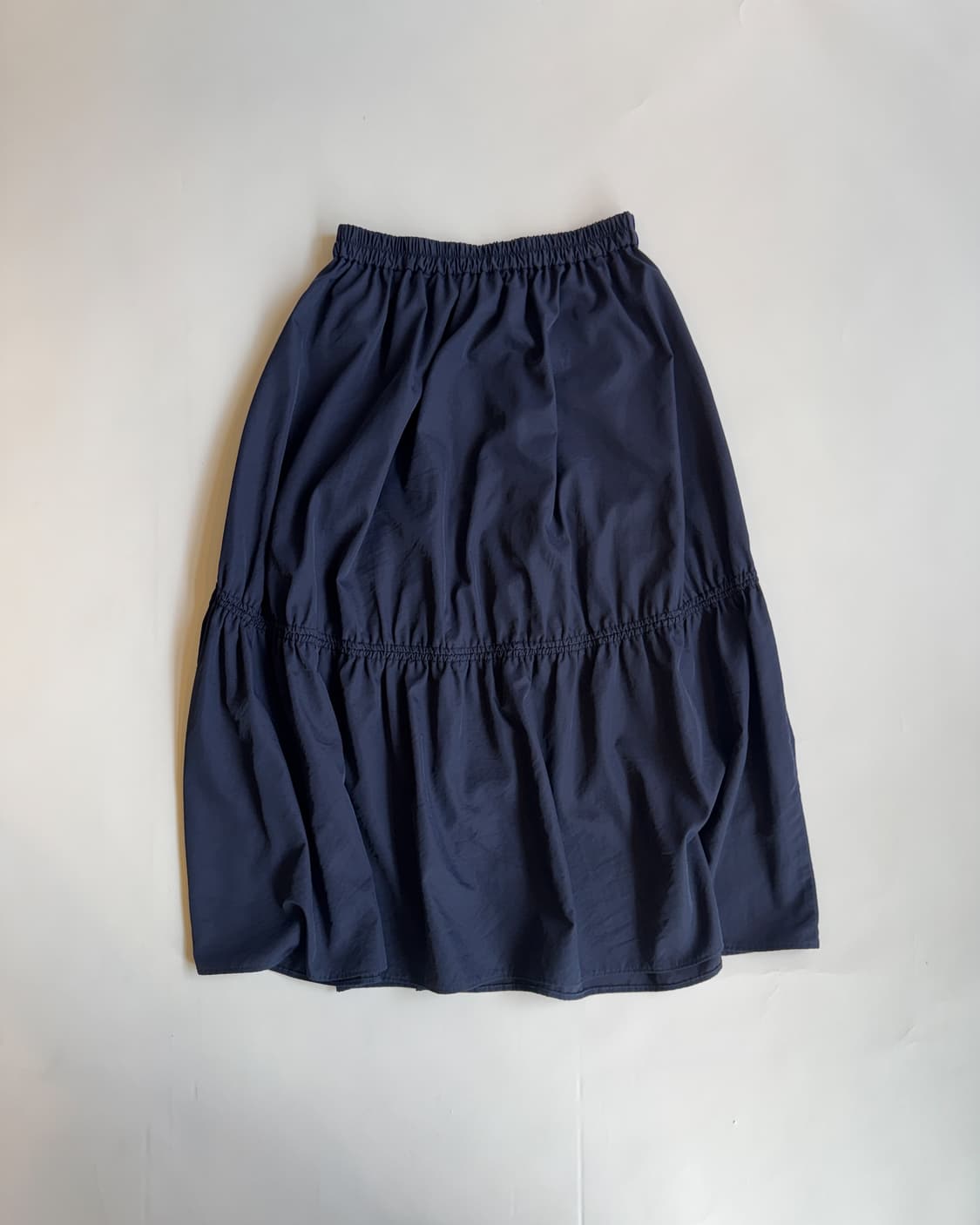 Navy Gathered Tiered Skirt 상품이미지3
