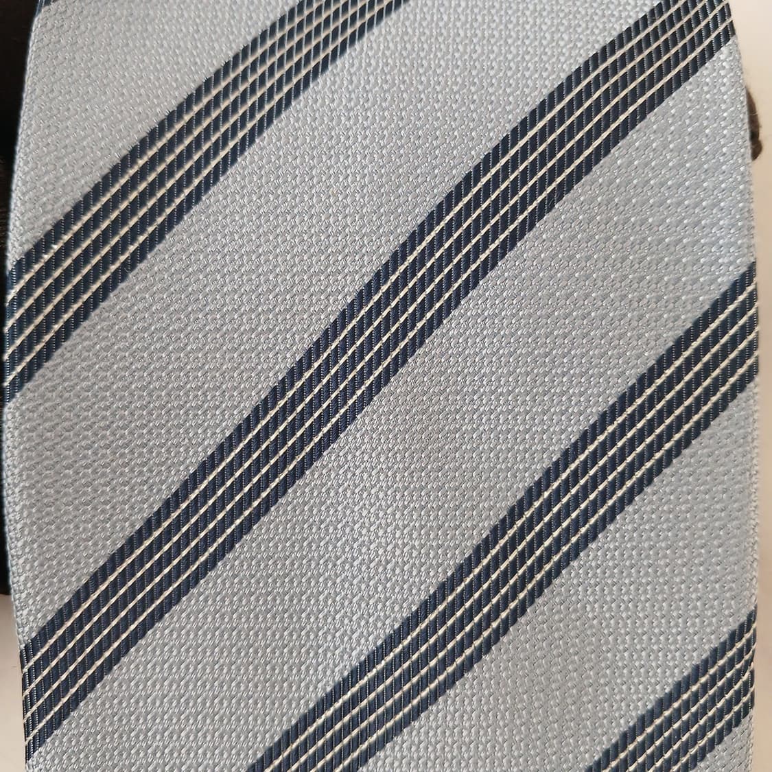 아쿠아스큐텀 스트라이프 로고 자카드 넥타이 9.5cm A등급 A19165 상품이미지6