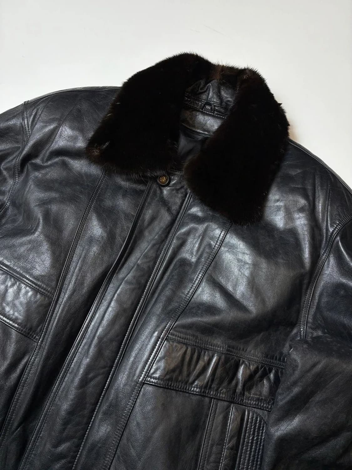 Selected 90's 봄버 가죽 항공 자켓 PN8472 상품이미지2