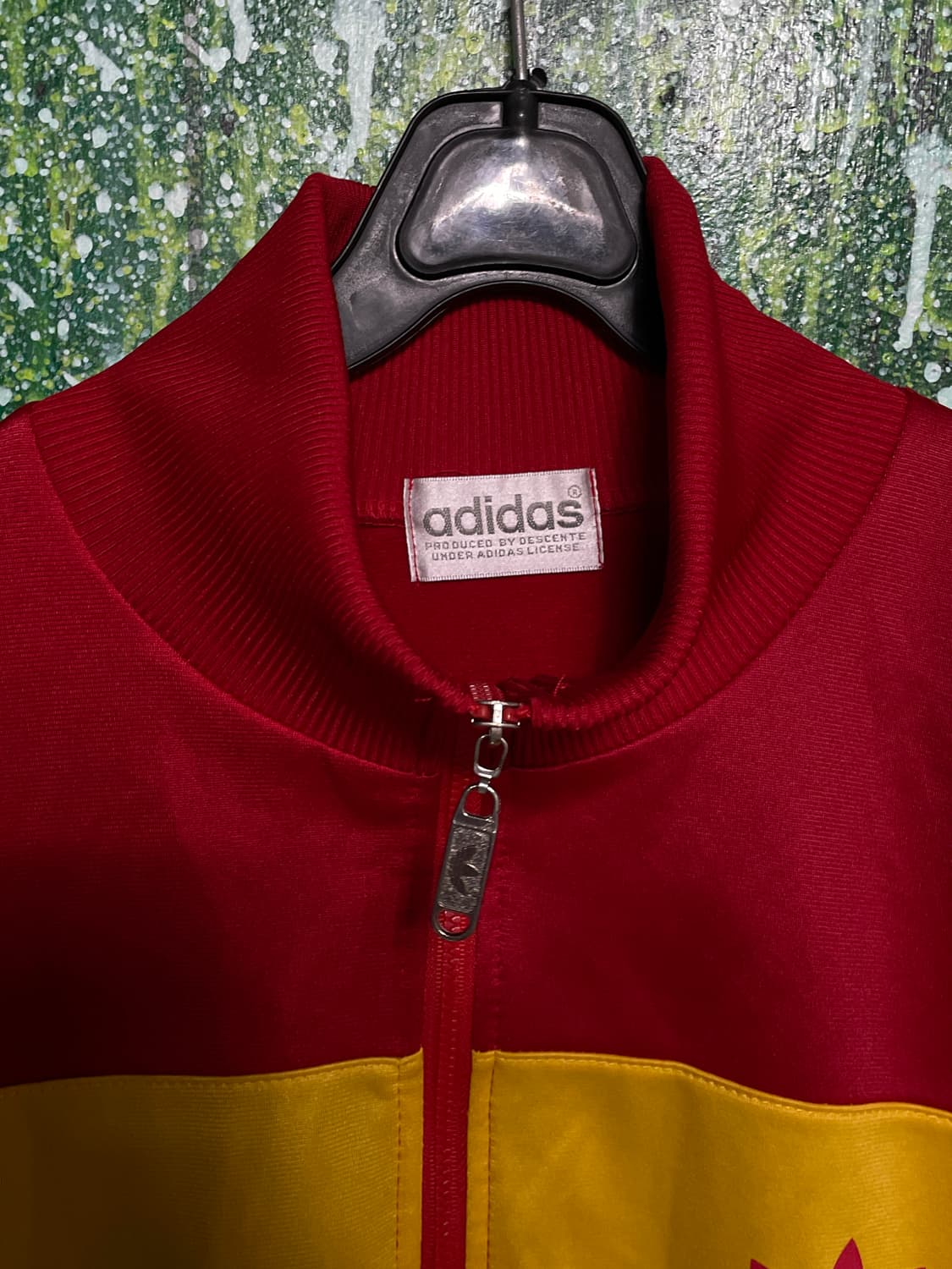 아디다스 데상트 올드스쿨 레드 노랑 빅로고 져지 XS 상품이미지10