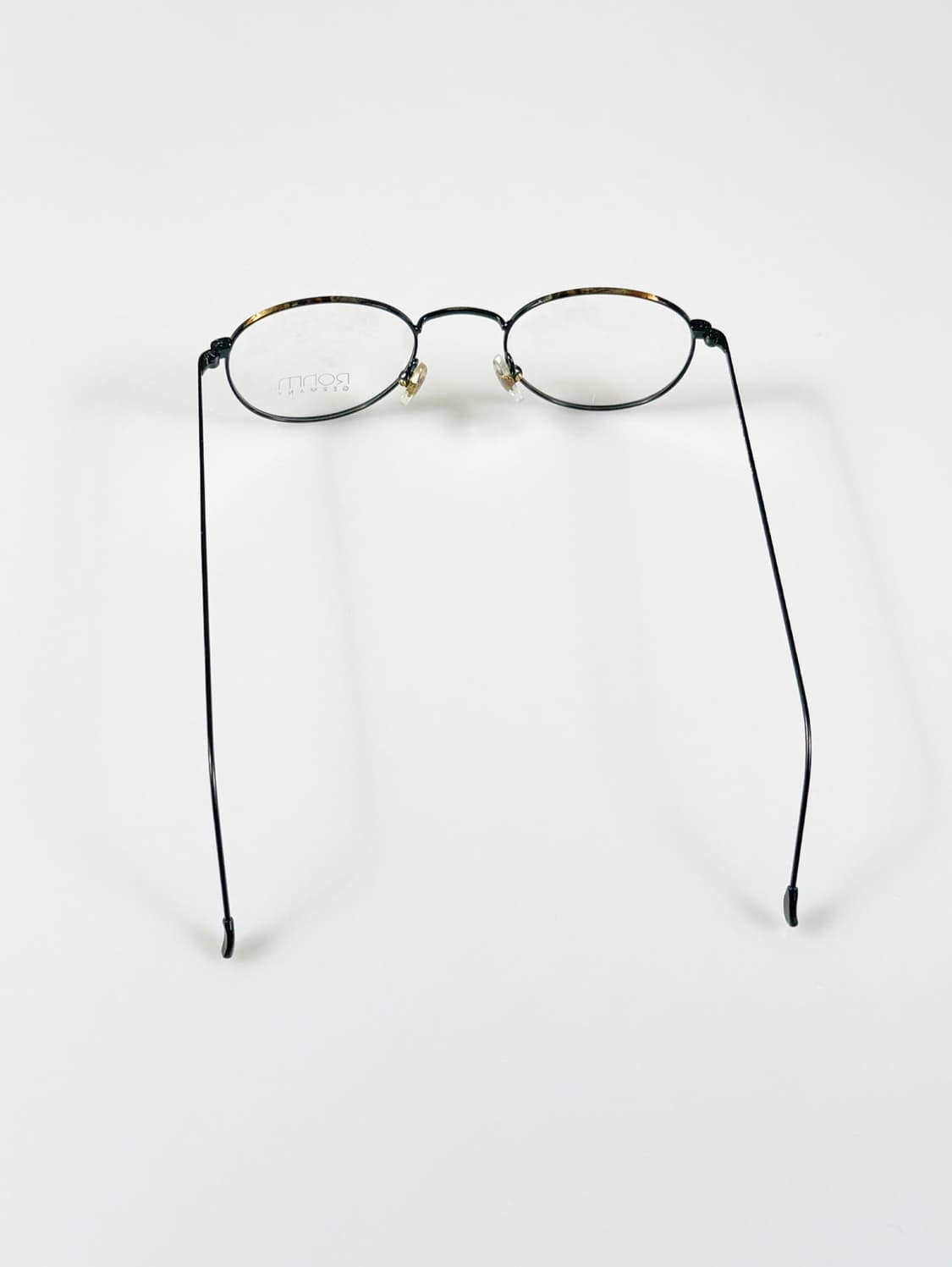 90s 독일제 ROHM 클래식 브라운 마블 슬림 라운드 빈티지 안경 상품이미지5