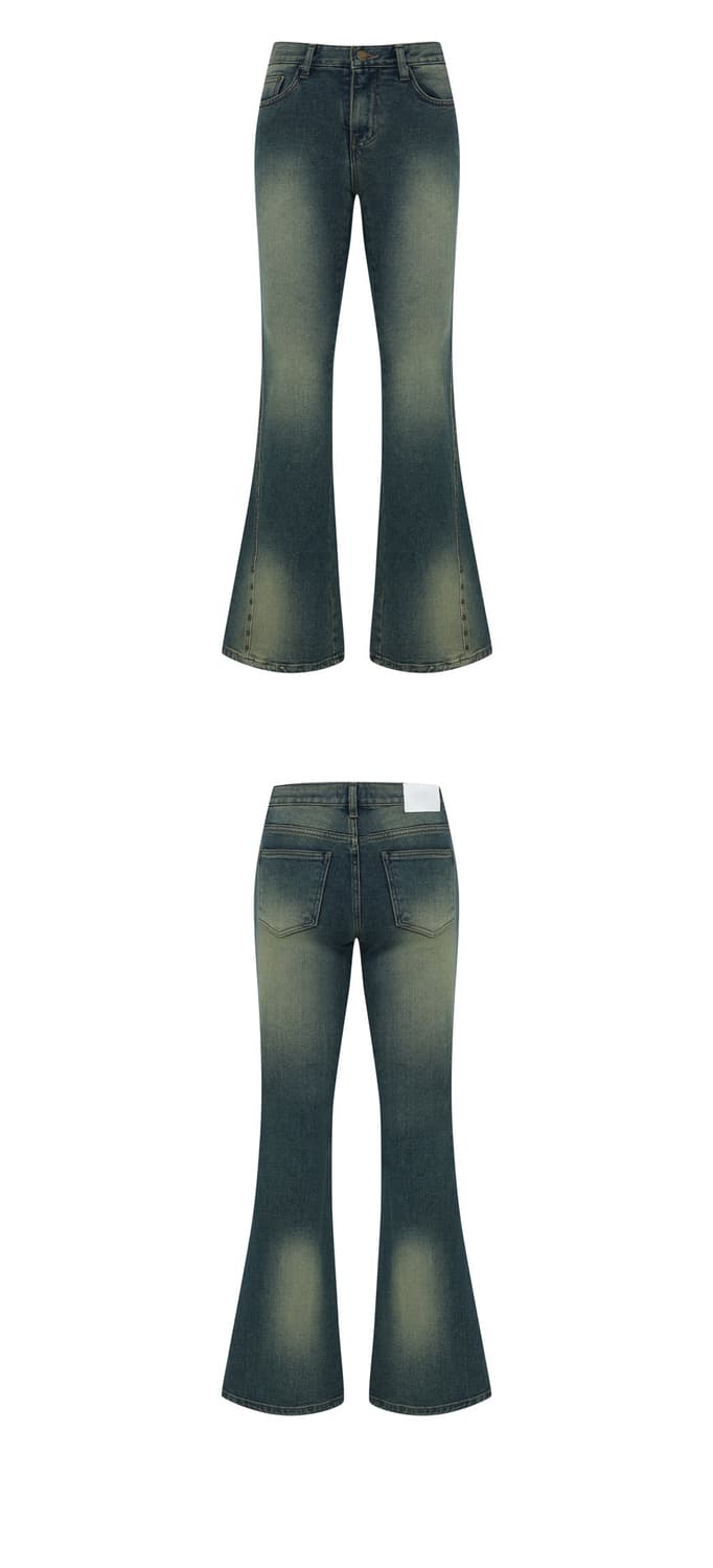 므넴 mnem  워싱 부츠컷 데님 bootcut denim 상품이미지2