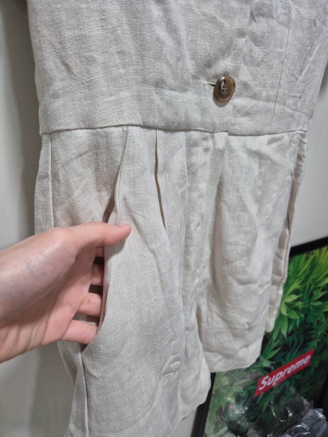 (타임세일)(새상품)스타일난다 린넨 반팔 점프수트 상품이미지6