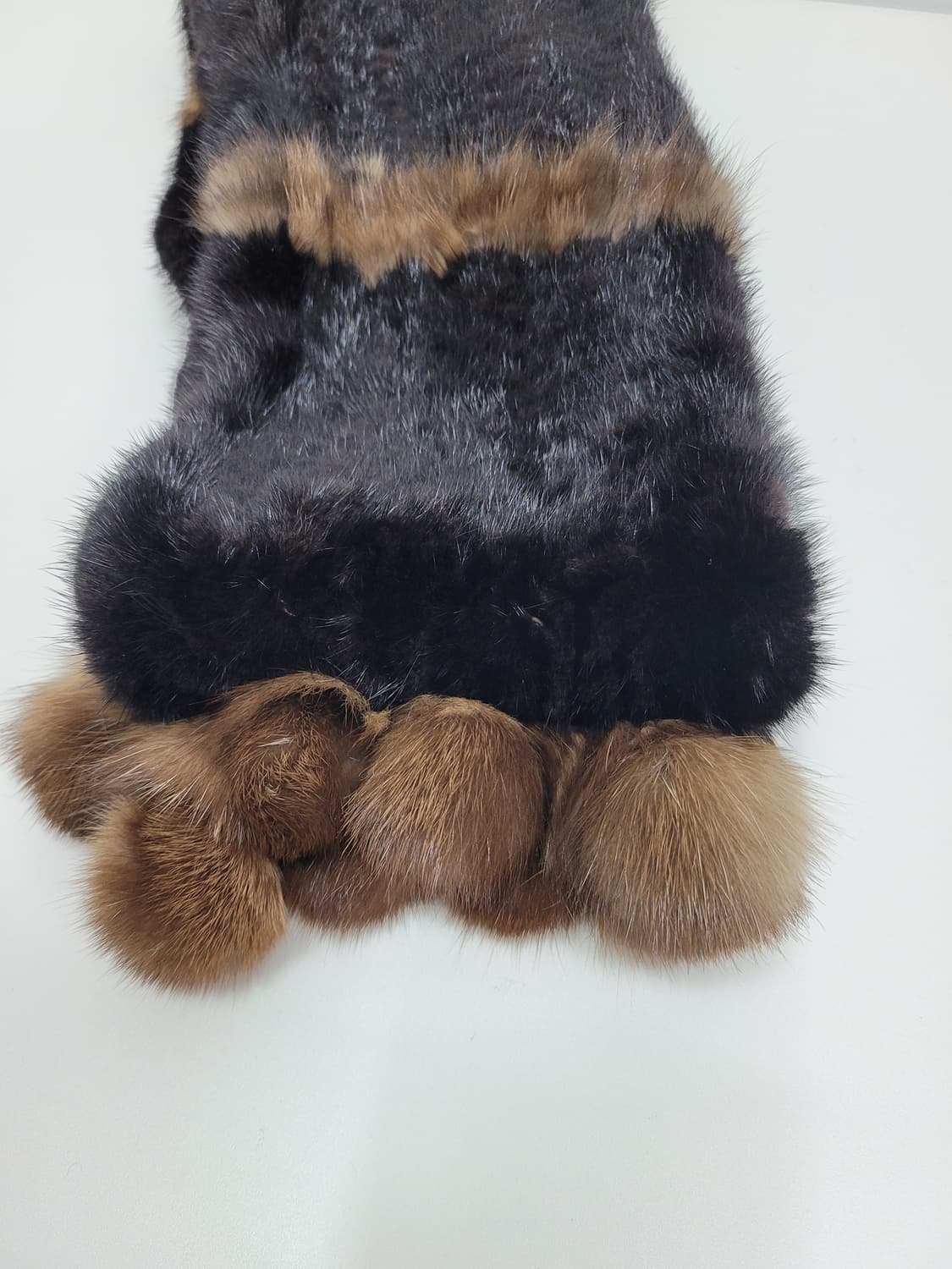 천연 밍크 머플러 / 총장 170 블랙+브라운 상품이미지5