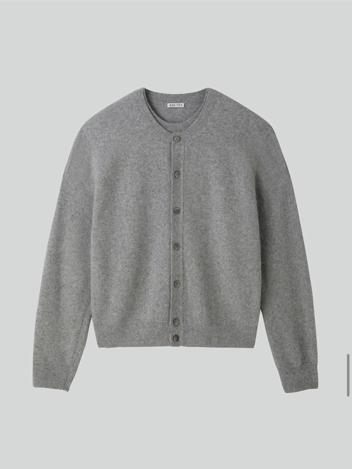 렉토 크루넥 레이어드 가디건 멜란지 그레이 S 상품이미지1