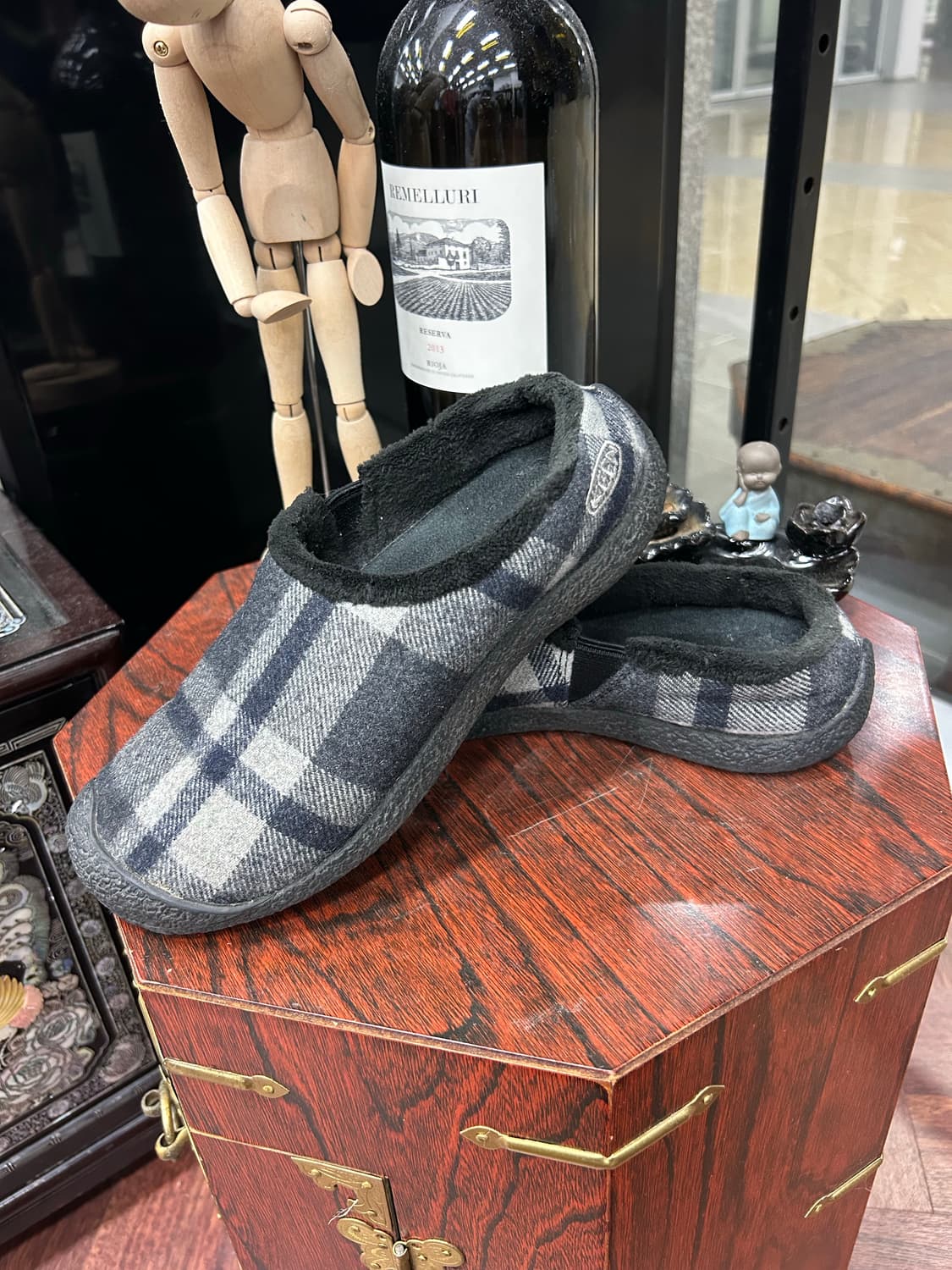 빈티지 킨 KEEN 울체크 플리스 하우저 슬리퍼 size235 상품이미지4