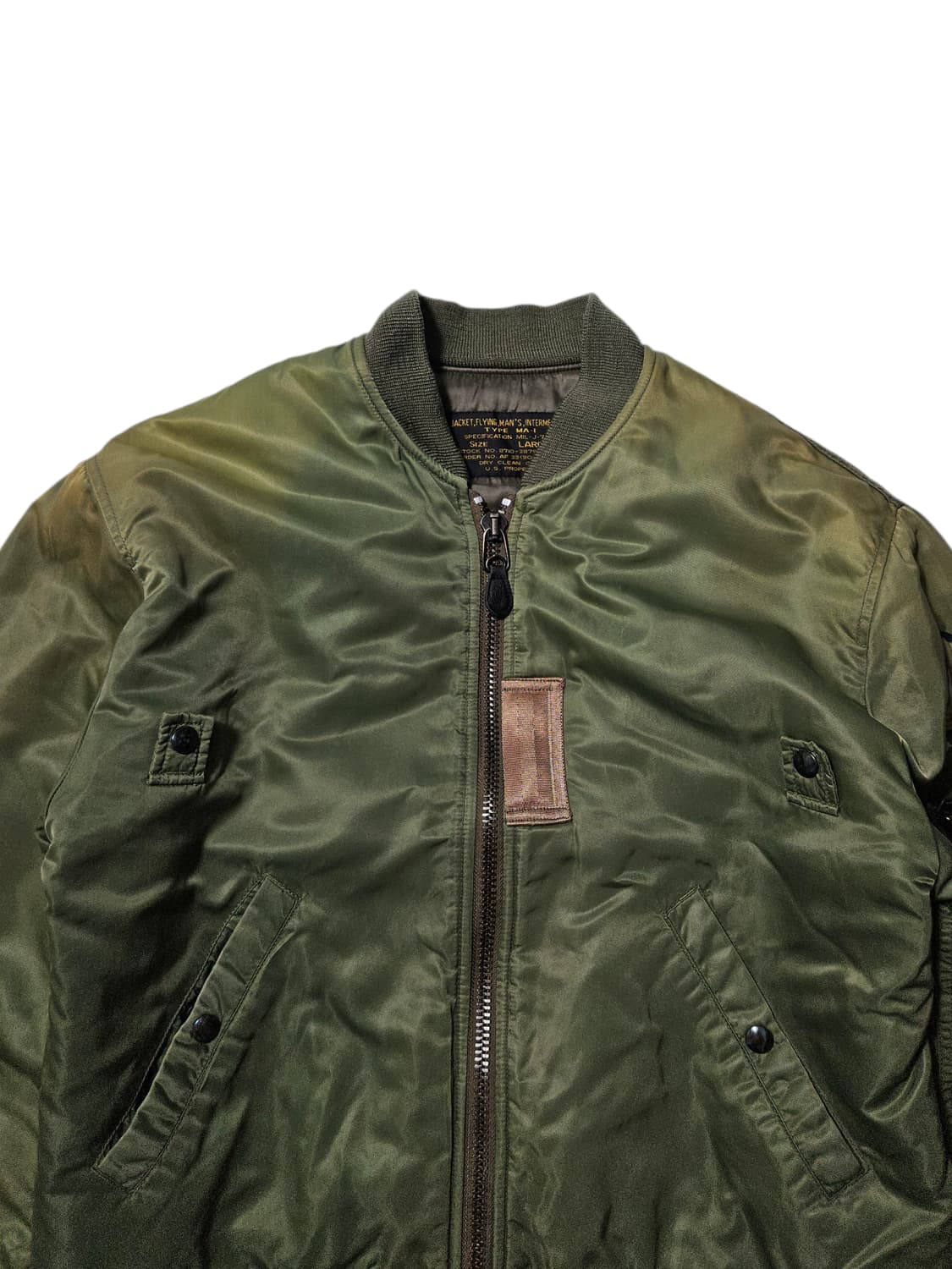1990's 미공군 Ma-1 플라이트 자켓 항공점퍼 L 하드페이딩 상품이미지2
