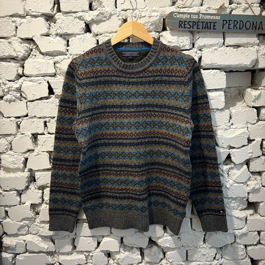 타미힐피거 엘보패치 노르딕 패턴니트 상품이미지1