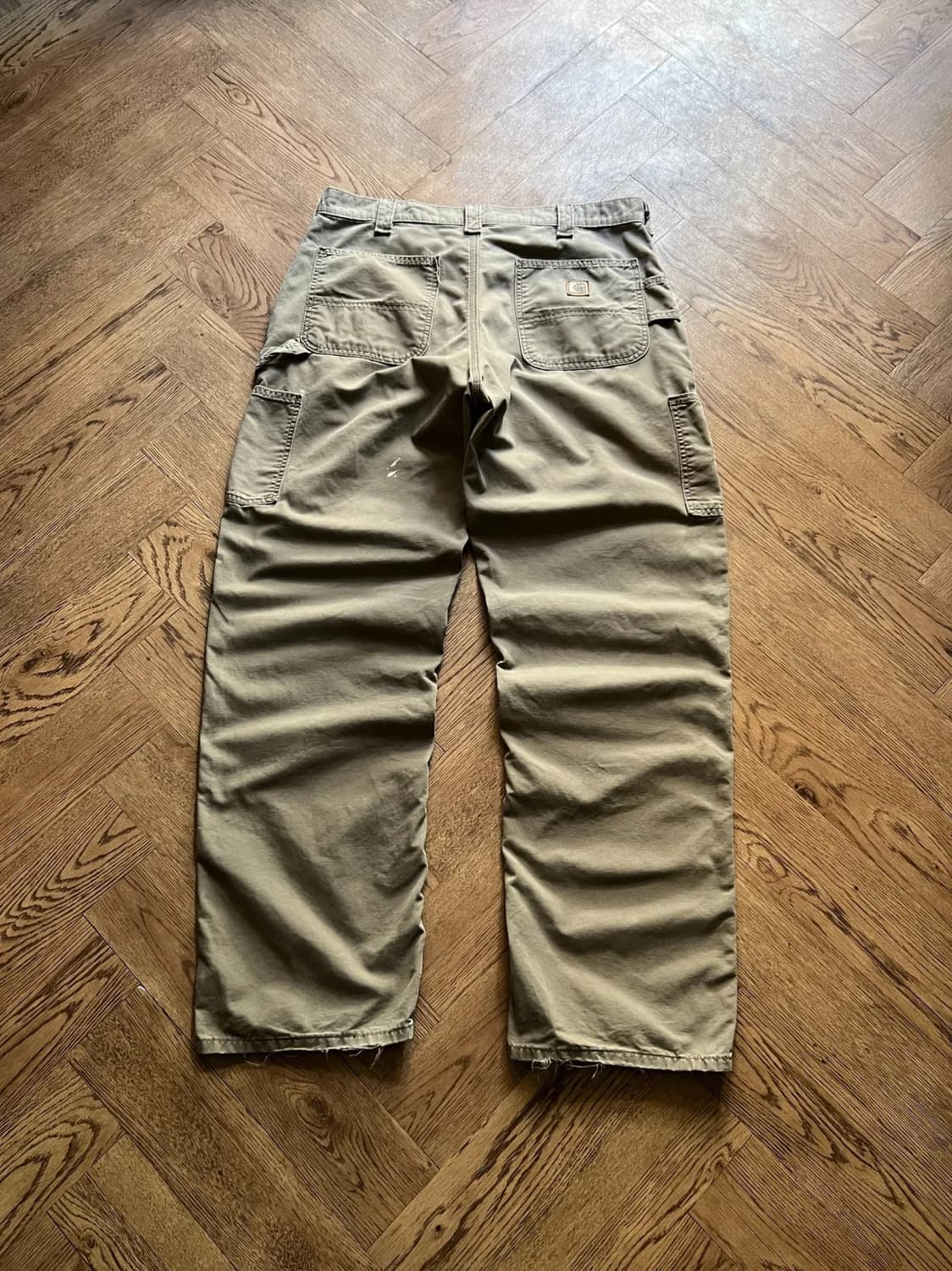 [35]칼하트 USA 빈티지 페인팅 라이트브라운 싱글니 카펜터 워크 팬츠 상품이미지1