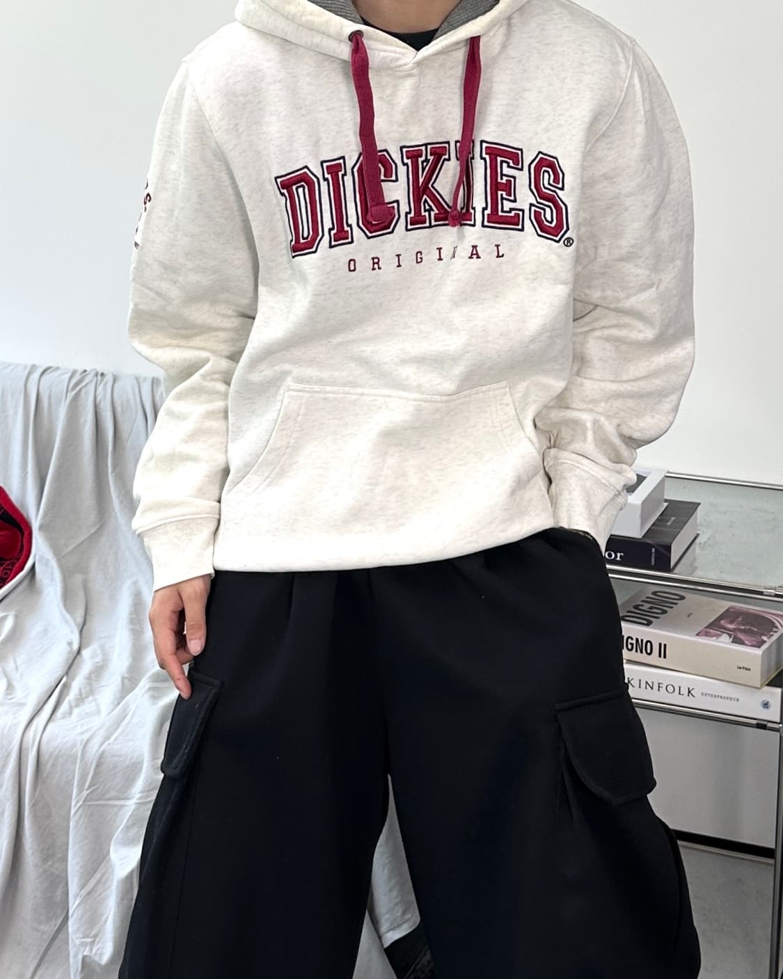 디키즈 오트밀 스펠아웃 후드티 L 상품이미지2