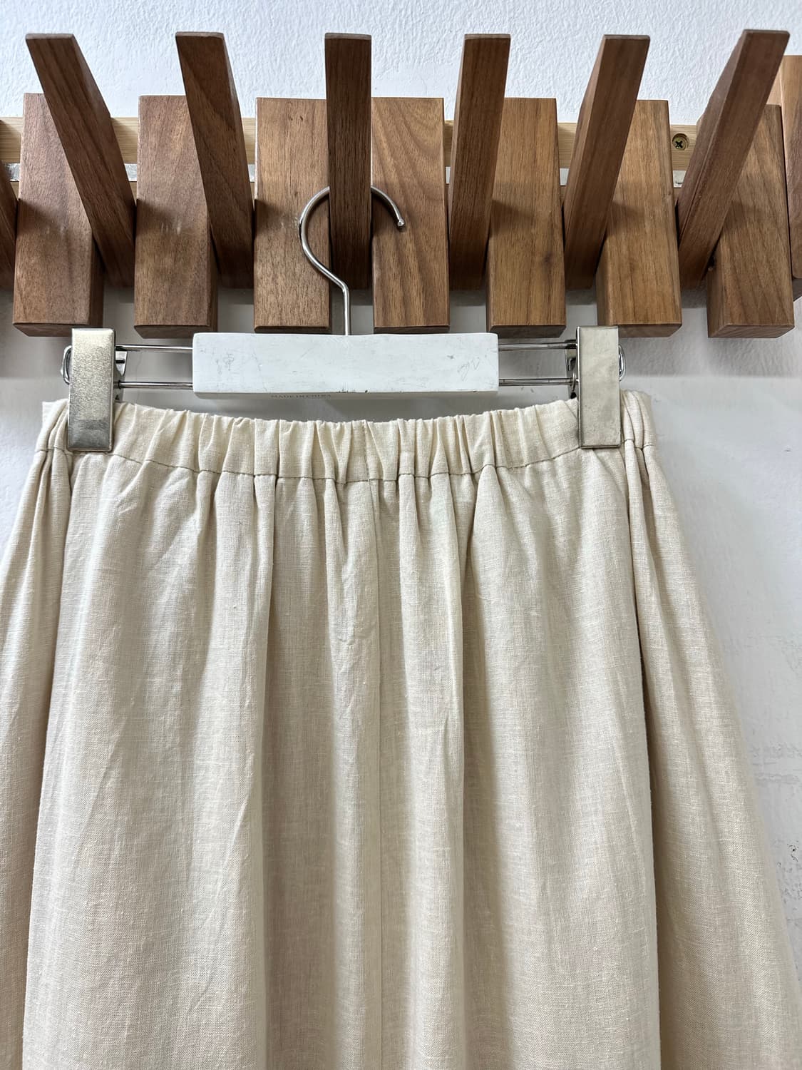 일본빈티지 린넨 혼방 플레어 밴딩 롱 스커트 상품이미지7