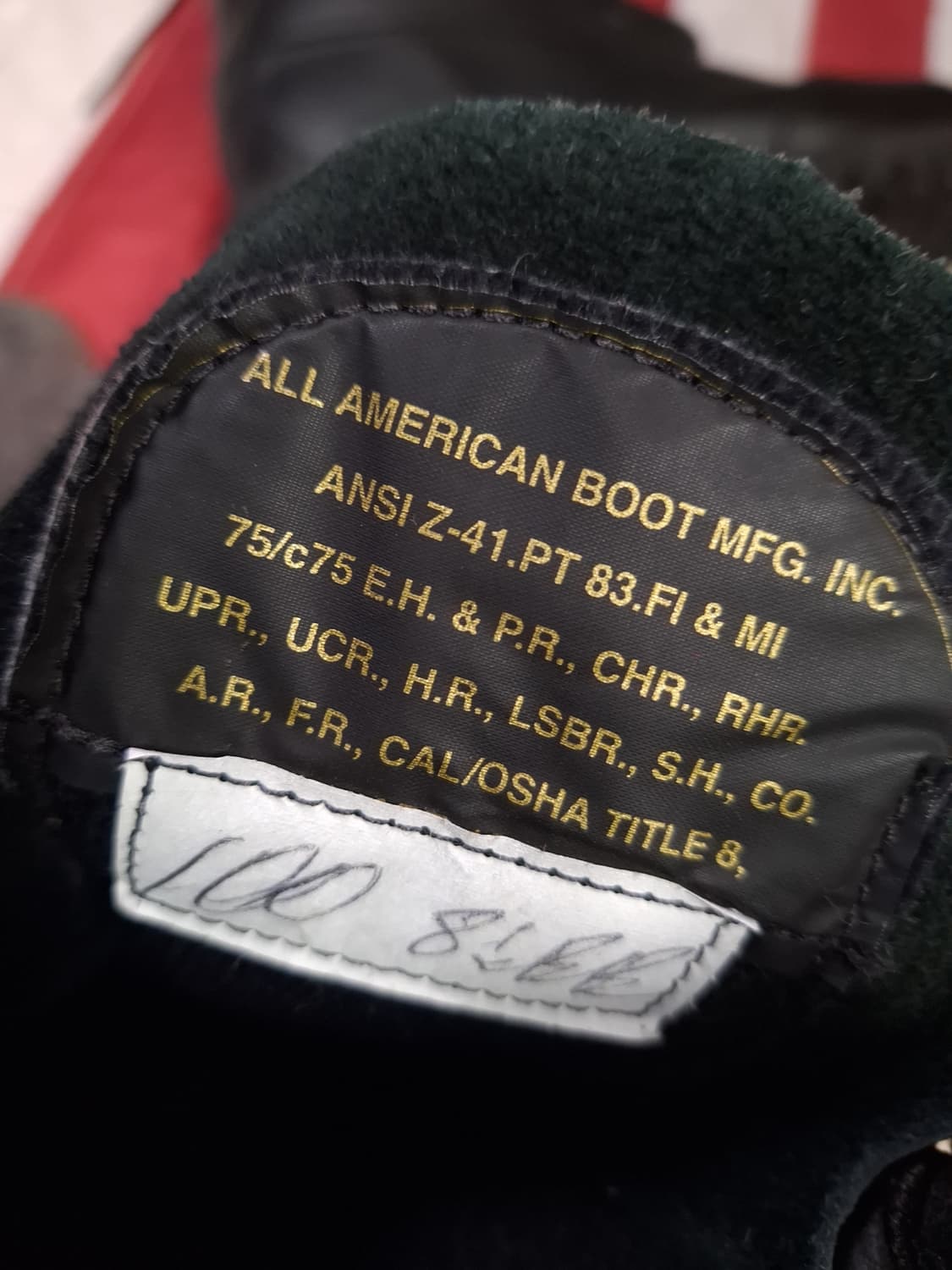 새제품 오리지날 올아메리칸 MFG  미공군/소방관 파이어 스틸토 부츠 상품이미지5
