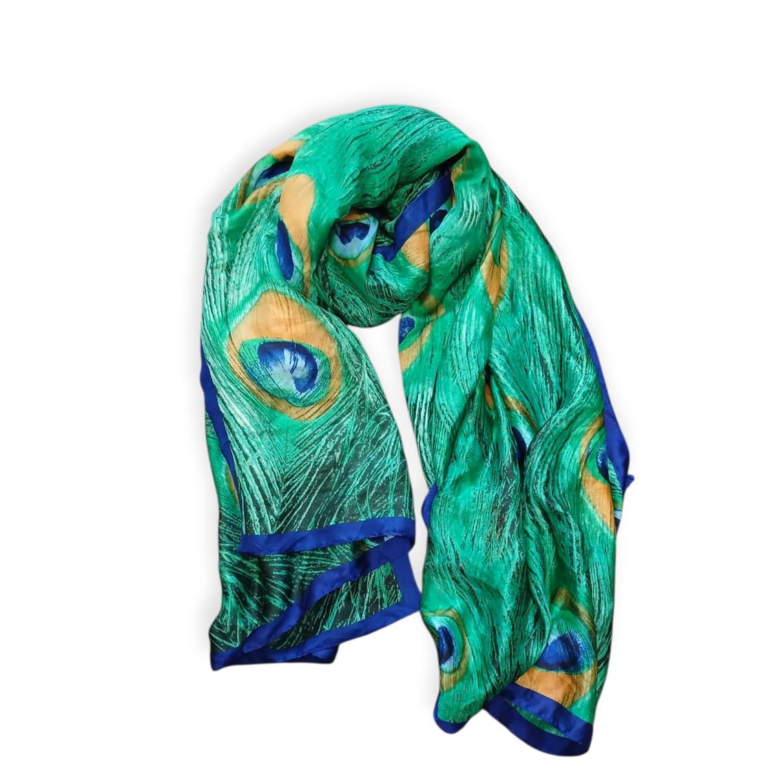 히피 공작 그린 실크 스카프 상품이미지1