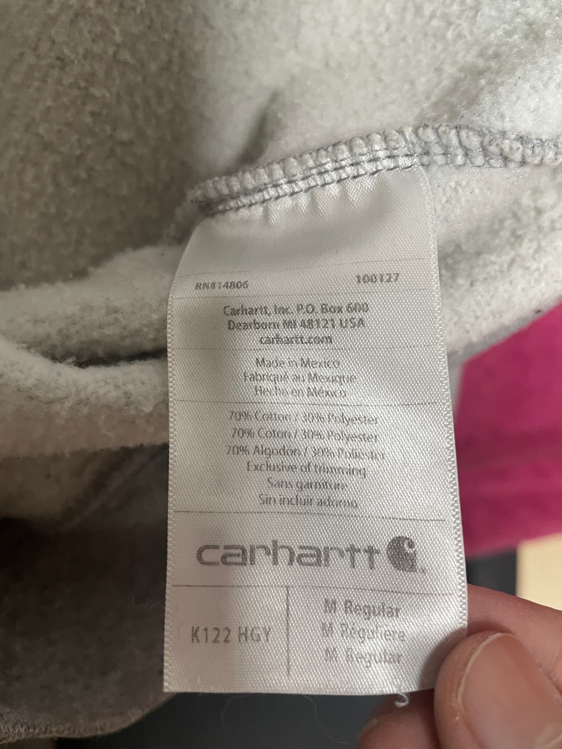 칼하트 회색 후드집업 상품이미지3