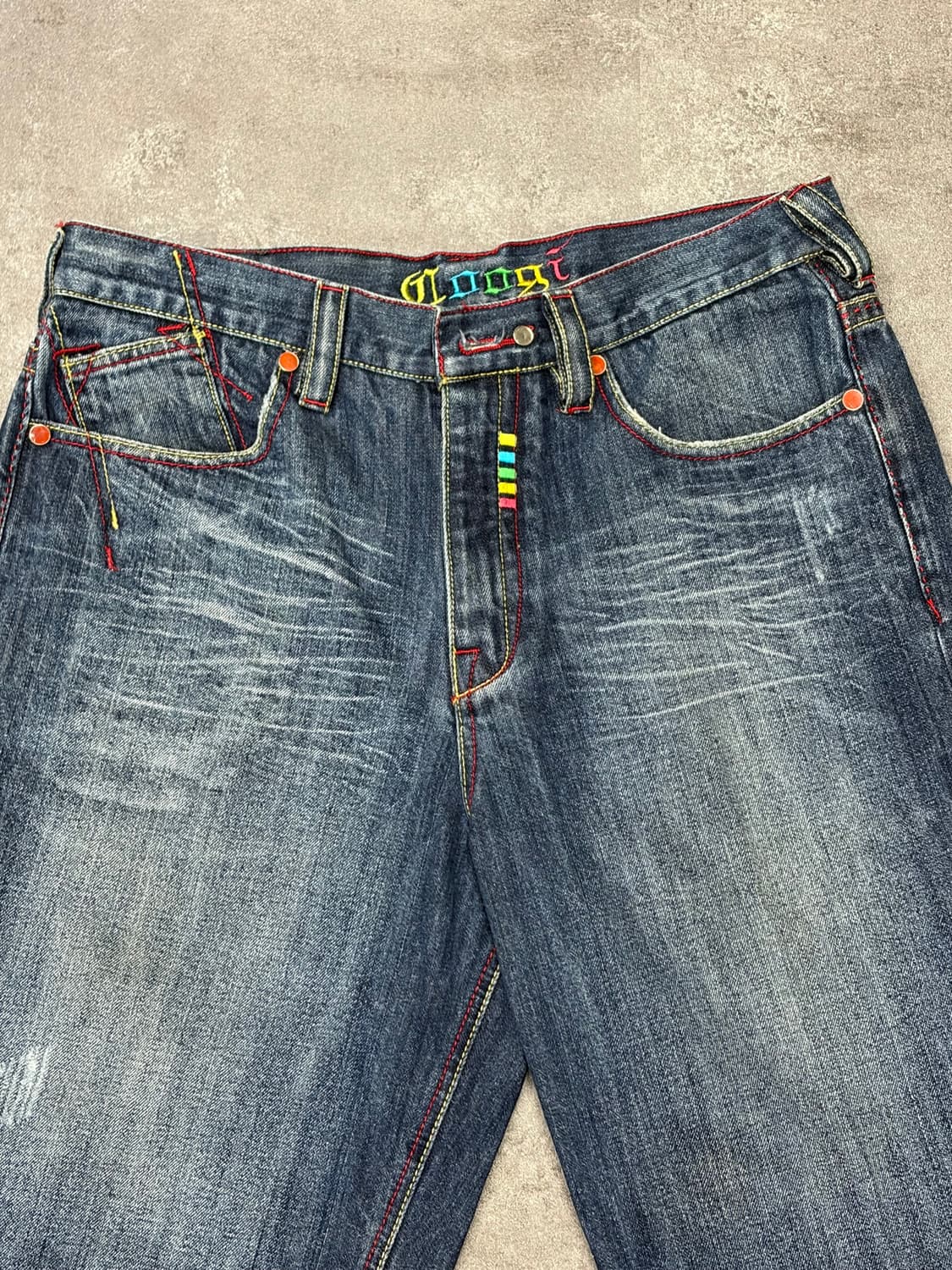 90-00s Coogi rainbow logo denim shorts 상품이미지4