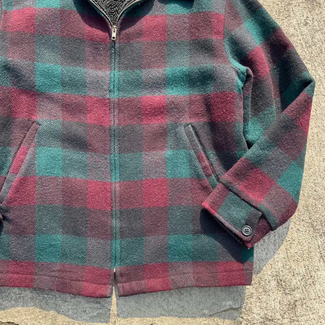 [L] Woolrich 울리치 체크 울 쉐르파 자켓 상품이미지5