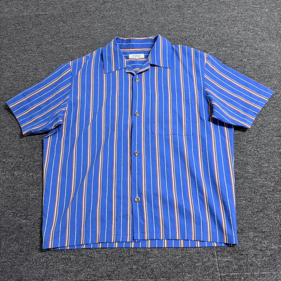 시스템 블루 스트라이프 셔츠 상품이미지1