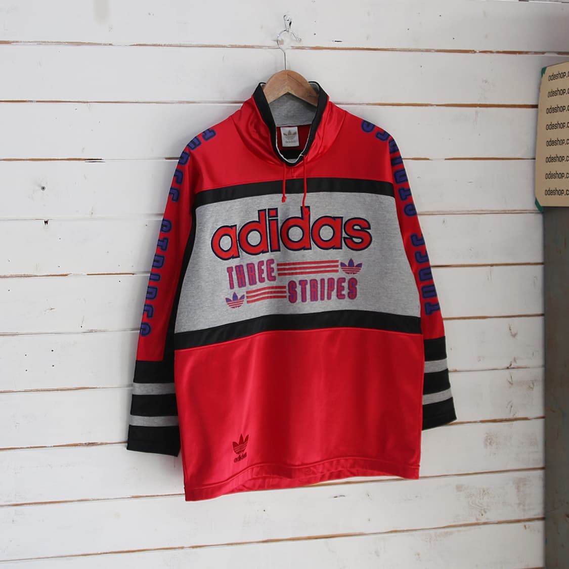 (착용컷) 90's 아디다스 올드스쿨 하이넥 스웻 셔츠 (남성용 98) 상품이미지1