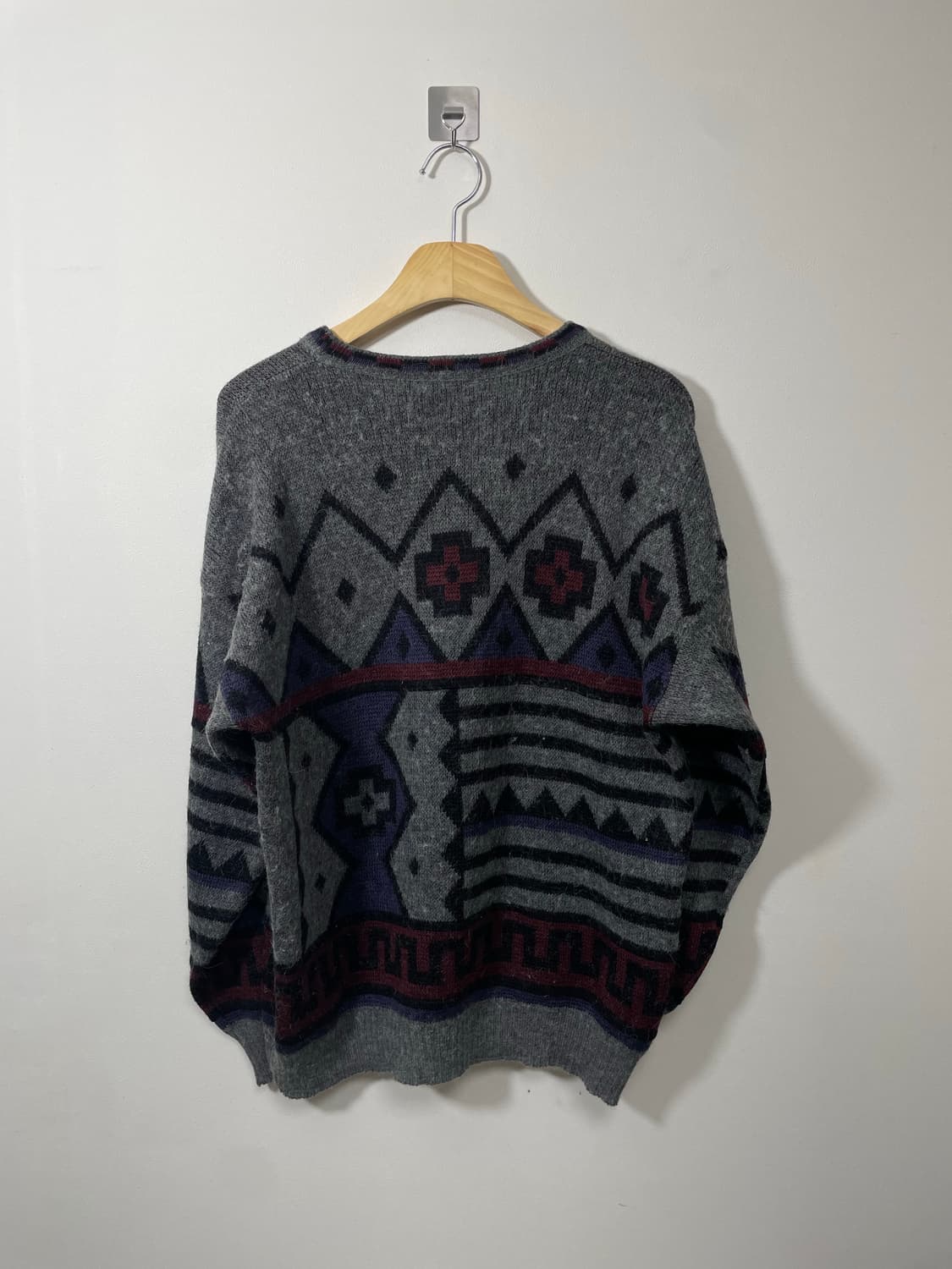 일본빈티지 알파카 기하학 니트 Free - K24  상품이미지2