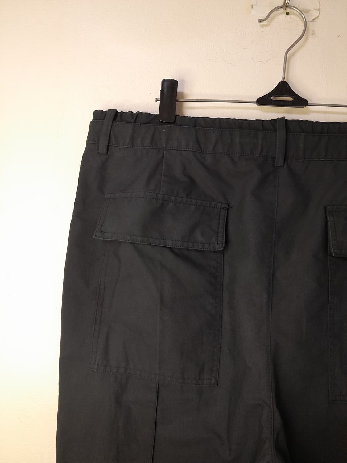 준지 블랙 드로우스트링 코튼팬츠 48/32" 상품이미지5