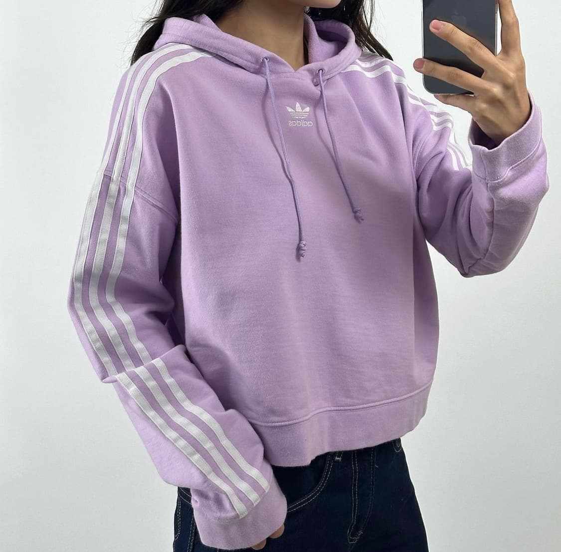 아디다스 크롭 후드티 상품이미지1