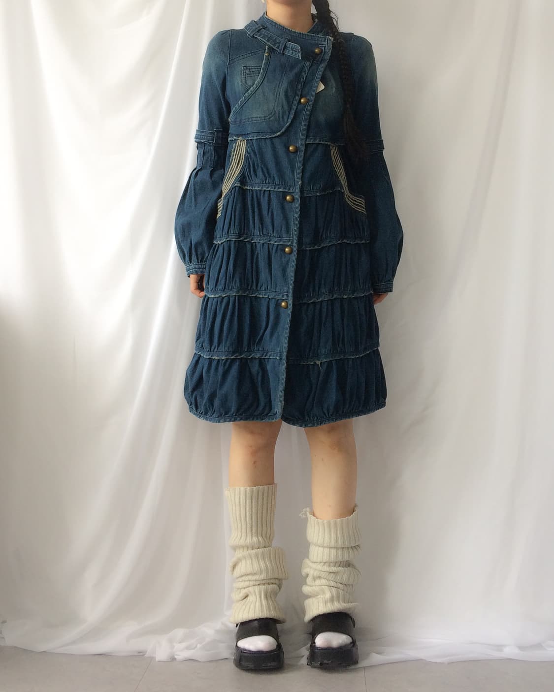 Belted denim long jacket 상품이미지6