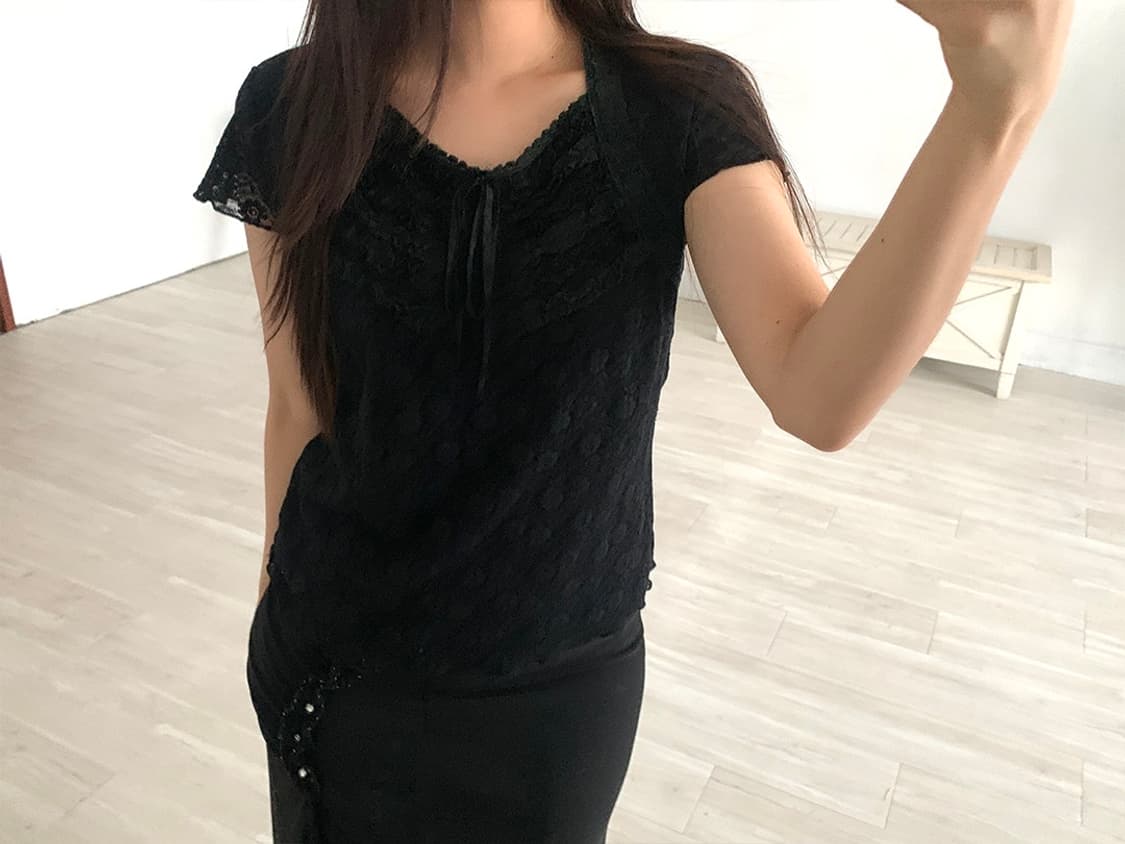 Black Fairy Feminine Lace Blouse 상품이미지5
