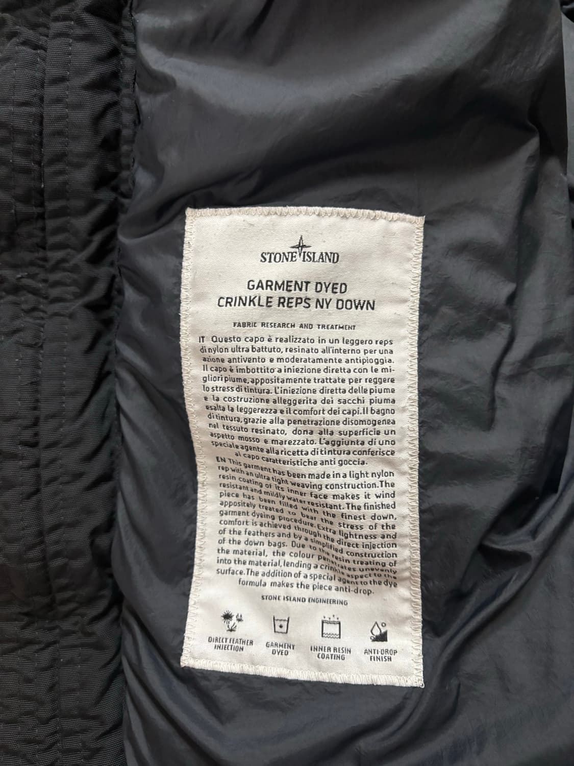 스톤아일랜드 크링클랩스 패딩 블랙 L 상품이미지5