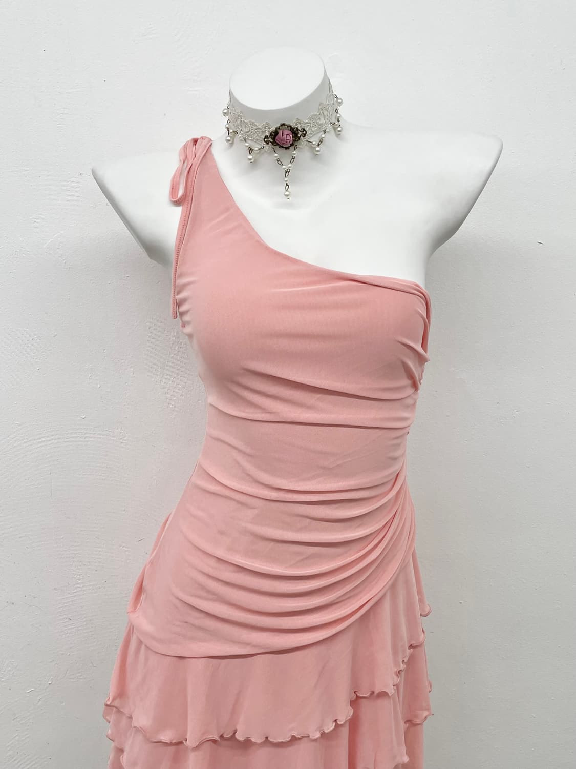 발레코어 핑크 셔링 캉캉 언발 원피스 상품이미지2